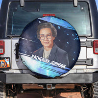 Katherine Johnson Spare Tire Cover with Galaxy Background, Hidden No More Quote and Rocket Brain Equation - Wonder Print Shop