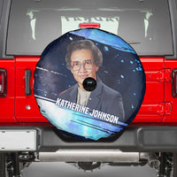 Katherine Johnson Spare Tire Cover with Galaxy Background, Hidden No More Quote and Rocket Brain Equation - Wonder Print Shop