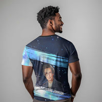 Katherine Johnson T shirt with Galaxy Background, Hidden No More Quote and Rocket Brain Equation - Wonder Print Shop