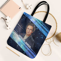 Katherine Johnson Tote Bag with Galaxy Background, Hidden No More Quote and Rocket Brain Equation - Wonder Print Shop