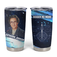 Katherine Johnson Tumbler Cup with Galaxy Background, Hidden No More Quote and Rocket Brain Equation - Wonder Print Shop