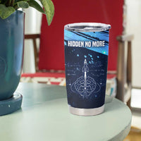 Katherine Johnson Tumbler Cup with Galaxy Background, Hidden No More Quote and Rocket Brain Equation - Wonder Print Shop