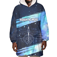 Katherine Johnson Wearable Blanket Hoodie with Galaxy Background, Hidden No More Quote and Rocket Brain Equation - Wonder Print Shop
