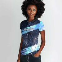 Katherine Johnson Women Polo Shirt with Galaxy Background, Hidden No More Quote and Rocket Brain Equation - Wonder Print Shop