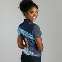 Katherine Johnson Women Polo Shirt with Galaxy Background, Hidden No More Quote and Rocket Brain Equation - Wonder Print Shop