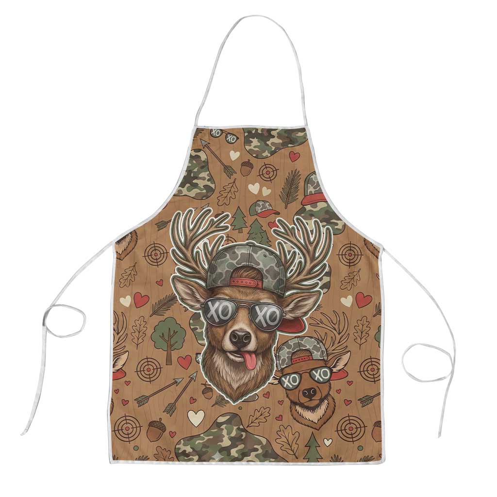 Valentine Buck Apron with Camo Cap and XOXO Pattern Retro Hunting