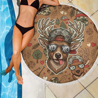 Valentine Buck Beach Blanket with Camo Cap and XOXO Pattern Retro Hunting