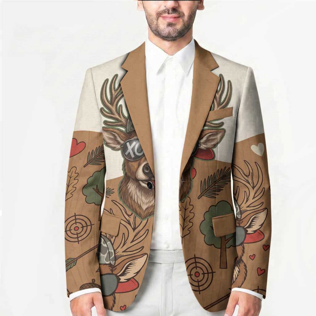 Valentine Buck Blazer with Camo Cap and XOXO Pattern Retro Hunting