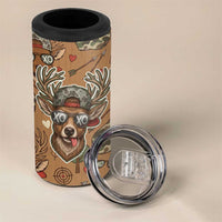Valentine Buck 4 in 1 Can Cooler Tumbler with Camo Cap and XOXO Pattern Retro Hunting