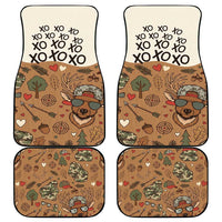 Valentine Buck Car Mats with Camo Cap and XOXO Pattern Retro Hunting