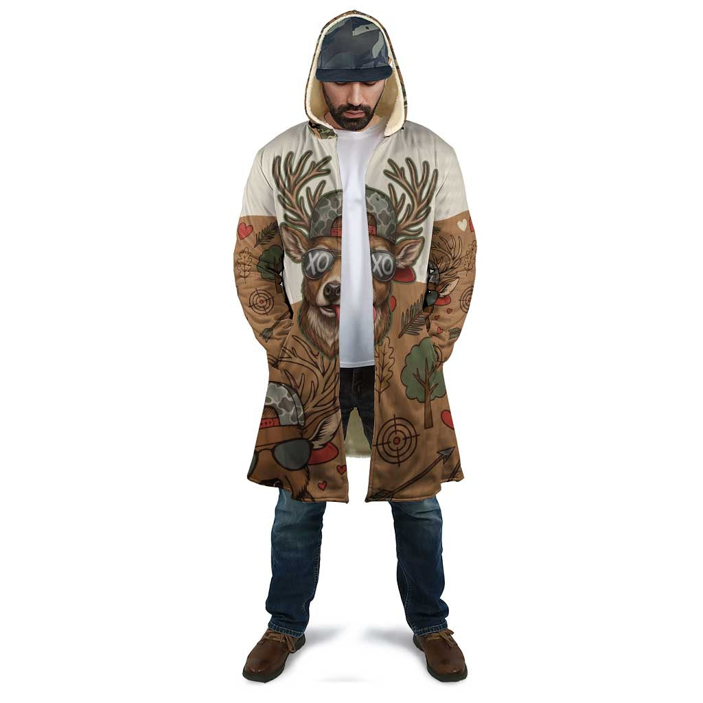 Valentine Buck Cloak with Camo Cap and XOXO Pattern Retro Hunting