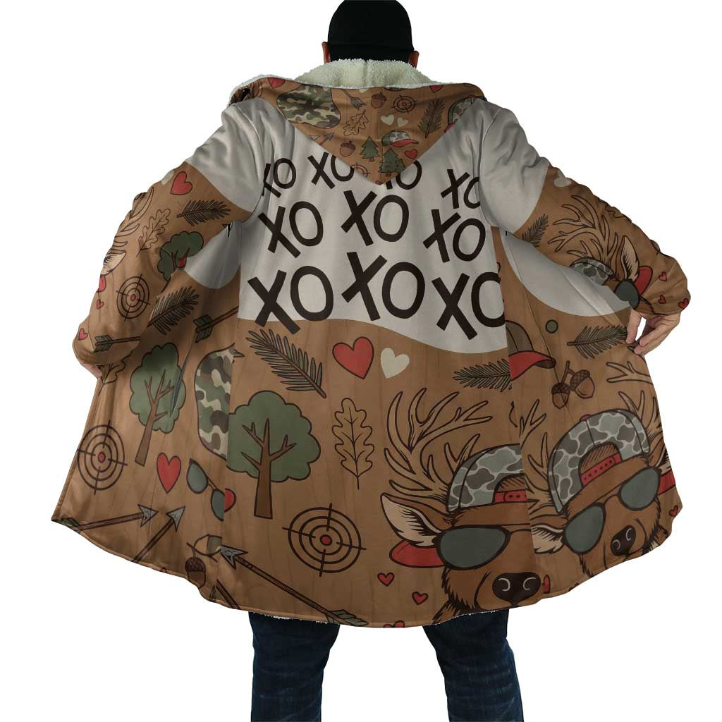 Valentine Buck Cloak with Camo Cap and XOXO Pattern Retro Hunting