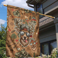 Valentine Buck Garden Flag with Camo Cap and XOXO Pattern Retro Hunting