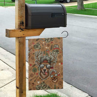 Valentine Buck Garden Flag with Camo Cap and XOXO Pattern Retro Hunting