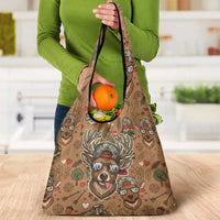 Valentine Buck Grocery Bag with Camo Cap and XOXO Pattern Retro Hunting