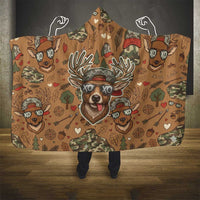 Valentine Buck Hooded Blanket with Camo Cap and XOXO Pattern Retro Hunting