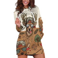 Valentine Buck Hoodie Dress with Camo Cap and XOXO Pattern Retro Hunting