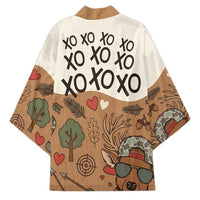 Valentine Buck Kimono with Camo Cap and XOXO Pattern Retro Hunting
