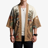 Valentine Buck Kimono with Camo Cap and XOXO Pattern Retro Hunting