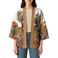 Valentine Buck Kimono with Camo Cap and XOXO Pattern Retro Hunting