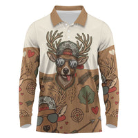Valentine Buck Long Sleeve Polo Shirt with Camo Cap and XOXO Pattern Retro Hunting