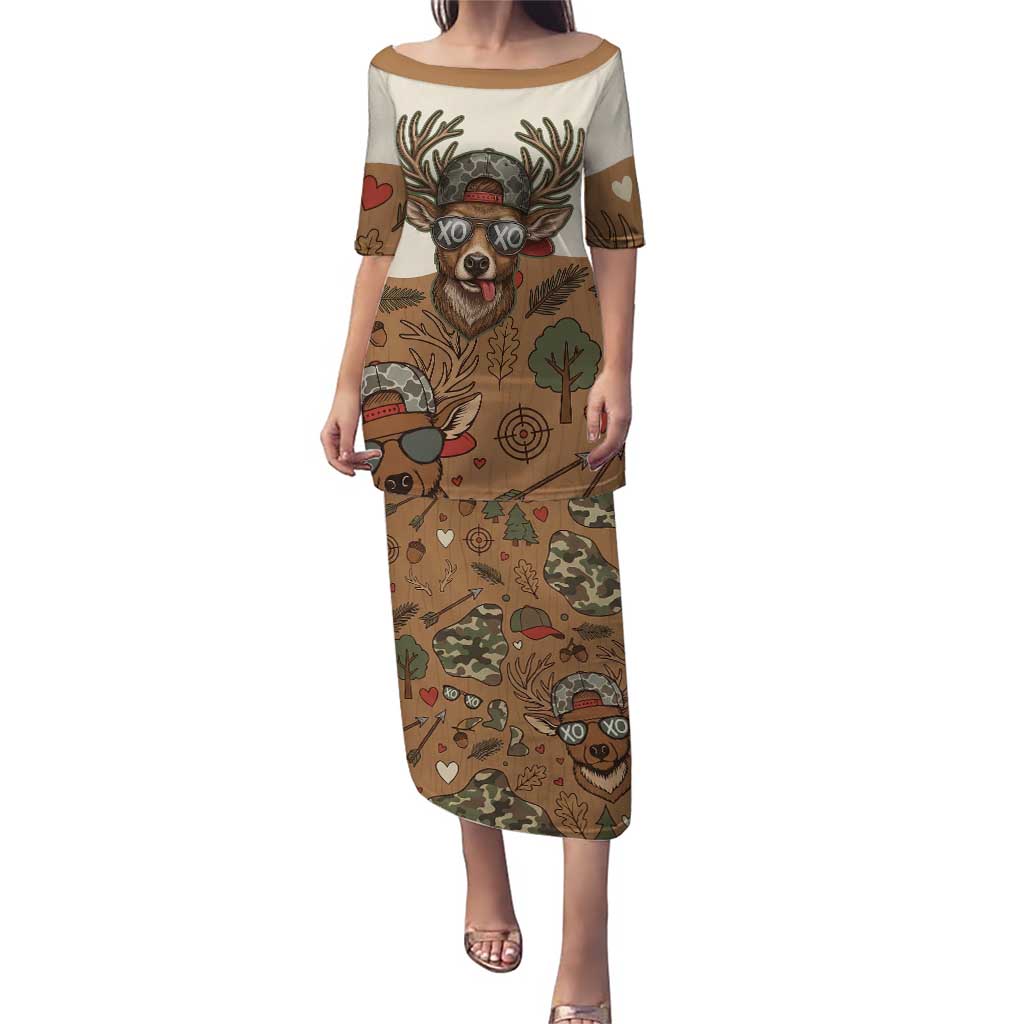Valentine Buck Puletasi with Camo Cap and XOXO Pattern Retro Hunting