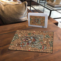 Valentine Buck Puzzle with Camo Cap and XOXO Pattern Retro Hunting