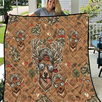 Valentine Buck Quilt with Camo Cap and XOXO Pattern Retro Hunting