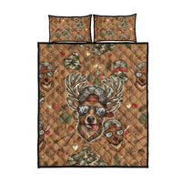 Valentine Buck Quilt Bed Set with Camo Cap and XOXO Pattern Retro Hunting