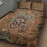 Valentine Buck Quilt Bed Set with Camo Cap and XOXO Pattern Retro Hunting