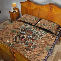 Valentine Buck Quilt Bed Set with Camo Cap and XOXO Pattern Retro Hunting