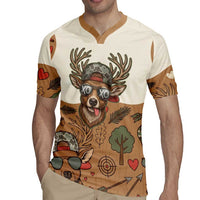 Valentine Buck Rugby Jersey with Camo Cap and XOXO Pattern Retro Hunting