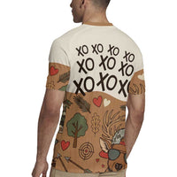 Valentine Buck Rugby Jersey with Camo Cap and XOXO Pattern Retro Hunting