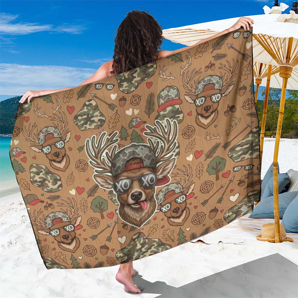 Valentine Buck Sarong with Camo Cap and XOXO Pattern Retro Hunting