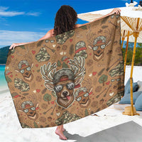 Valentine Buck Sarong with Camo Cap and XOXO Pattern Retro Hunting