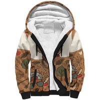 Valentine Buck Sherpa Hoodie with Camo Cap and XOXO Pattern Retro Hunting