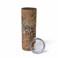 Valentine Buck Skinny Tumbler with Camo Cap and XOXO Pattern Retro Hunting