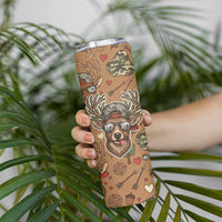 Valentine Buck Skinny Tumbler with Camo Cap and XOXO Pattern Retro Hunting