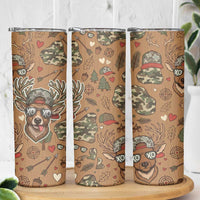 Valentine Buck Skinny Tumbler with Camo Cap and XOXO Pattern Retro Hunting