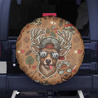 Valentine Buck Spare Tire Cover with Camo Cap and XOXO Pattern Retro Hunting