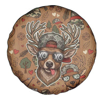 Valentine Buck Spare Tire Cover with Camo Cap and XOXO Pattern Retro Hunting
