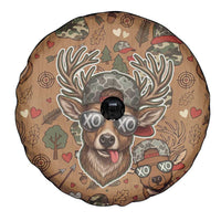 Valentine Buck Spare Tire Cover with Camo Cap and XOXO Pattern Retro Hunting