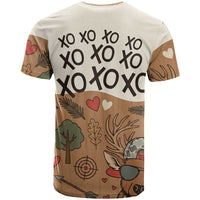 Valentine Buck T Shirt with Camo Cap and XOXO Pattern Retro Hunting