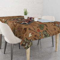 Valentine Buck Tablecloth with Camo Cap and XOXO Pattern Retro Hunting