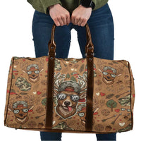 Valentine Buck Travel Bag with Camo Cap and XOXO Pattern Retro Hunting