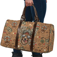 Valentine Buck Travel Bag with Camo Cap and XOXO Pattern Retro Hunting