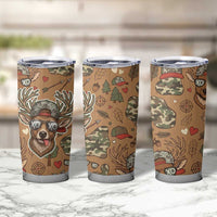 Valentine Buck Tumbler Cup with Camo Cap and XOXO Pattern Retro Hunting