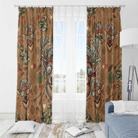 Valentine Buck Window Curtain with Camo Cap and XOXO Pattern Retro Hunting