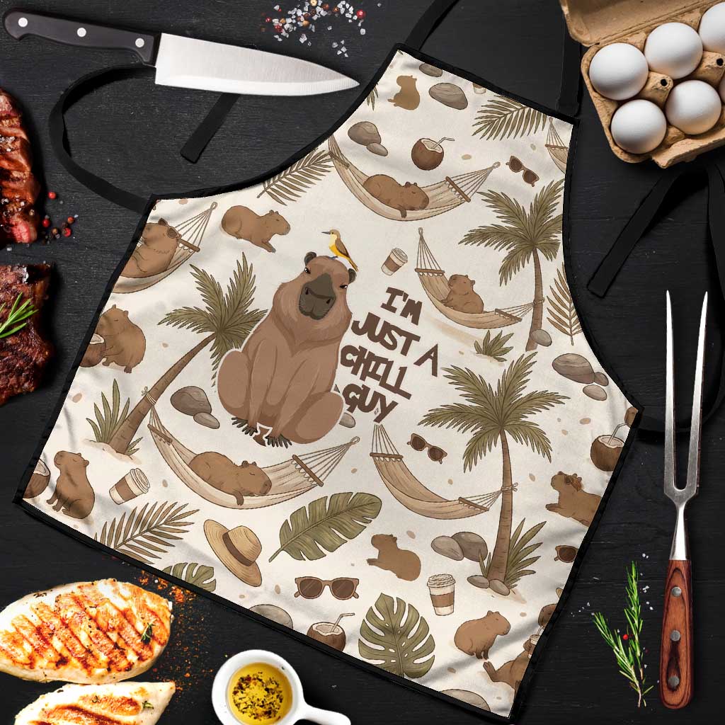 Chill Capybara Vibes Apron with Hammock and Coconut Tropical Relaxed Style
