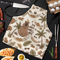 Chill Capybara Vibes Apron with Hammock and Coconut Tropical Relaxed Style